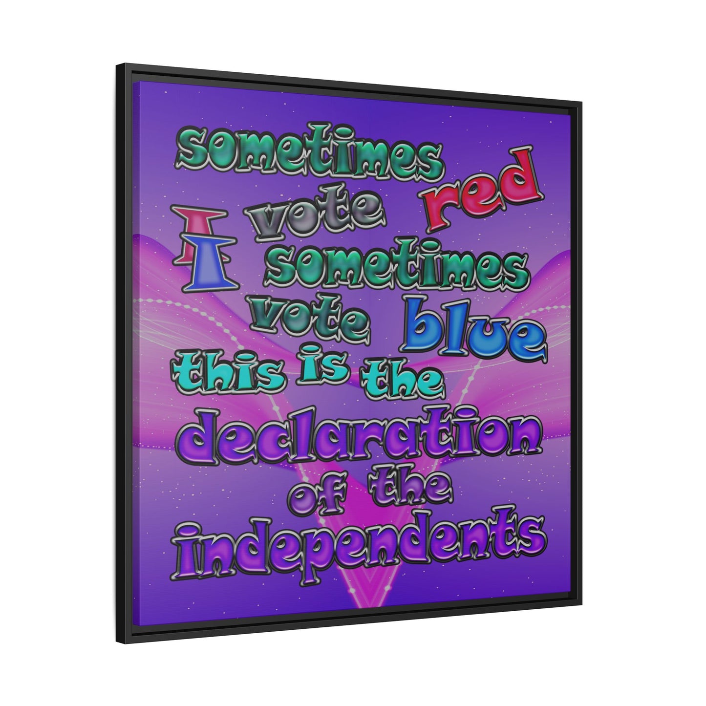 declaration of the independents - framed canvas art (purple-pink wave)
