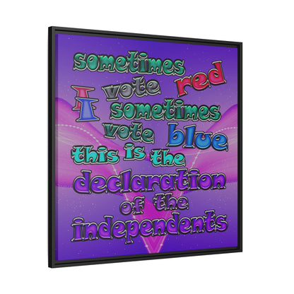 declaration of the independents - framed canvas art (purple-pink wave)