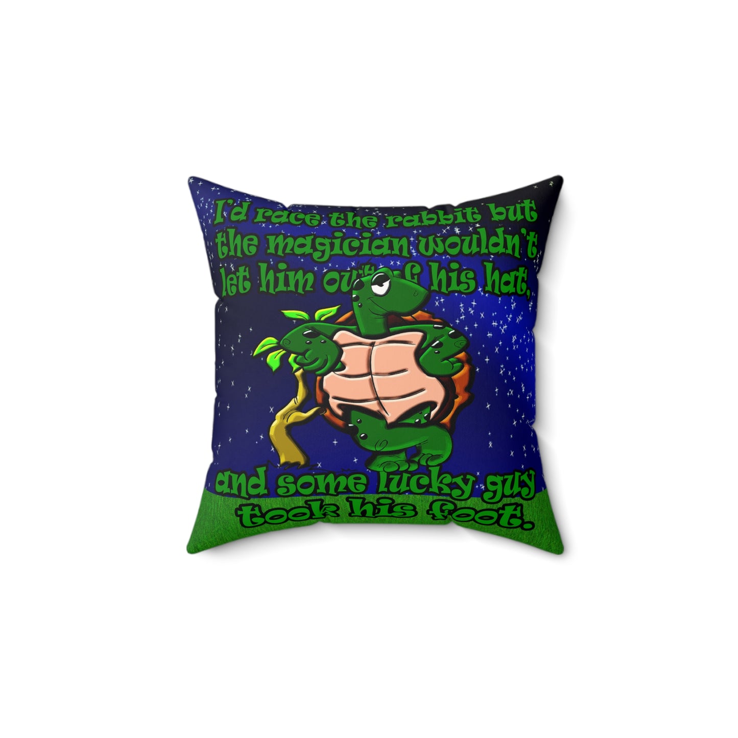 turtle race - Faux Suede Square Pillow - ('snoops' background)