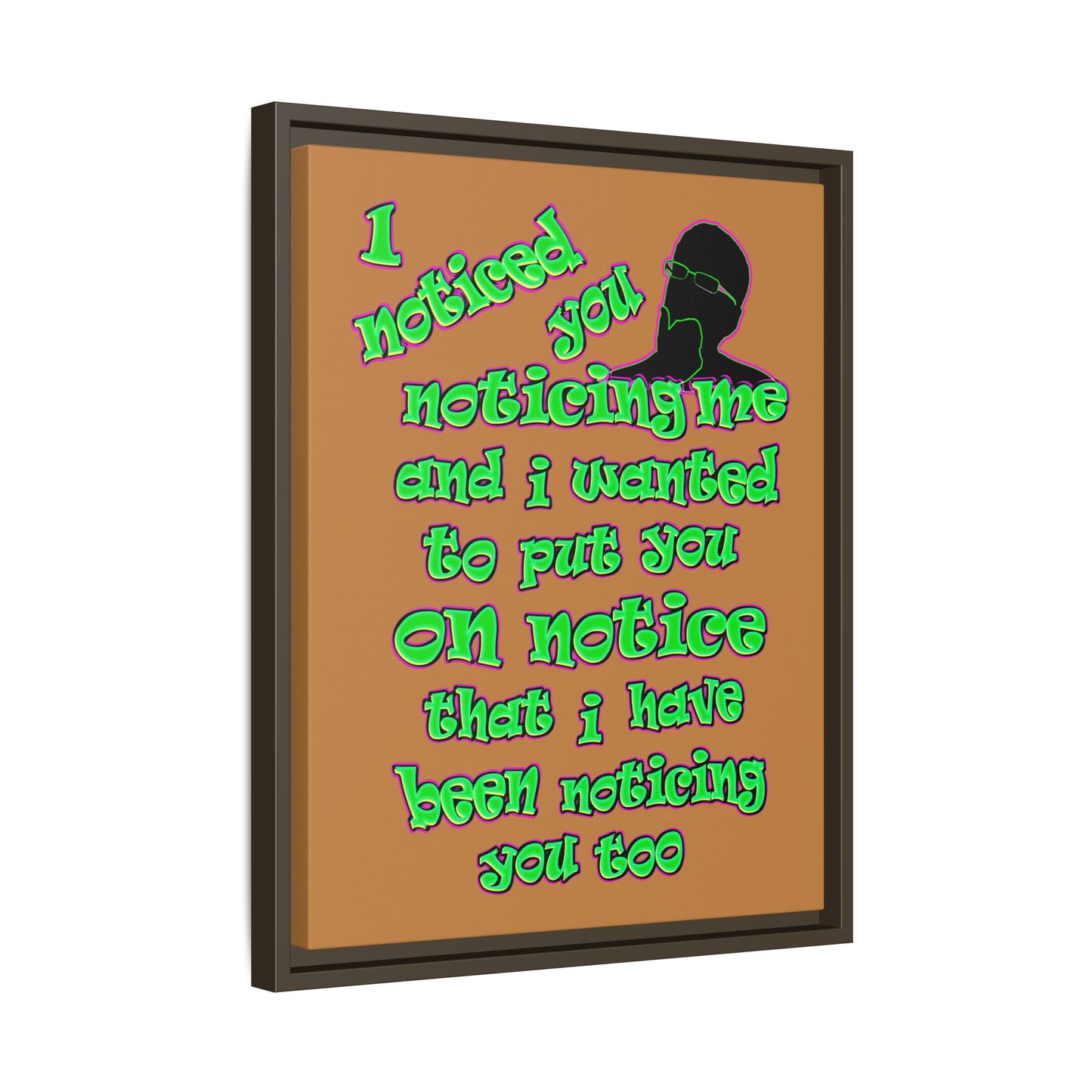 noticed you noticing - framed canvas art (light brown)