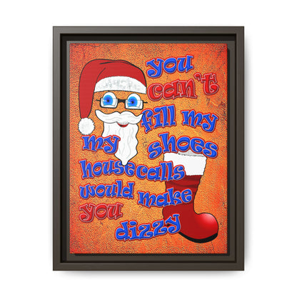 santa's shoes - framed canvas art (burnt orange)
