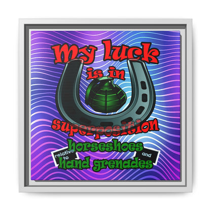 my luck - framed canvas art (purple wave)