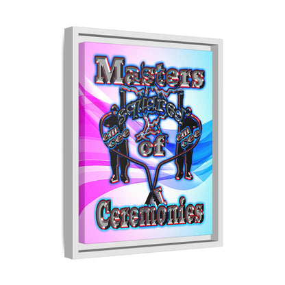 em cee squared - framed canvas art (light blue-pink wave)