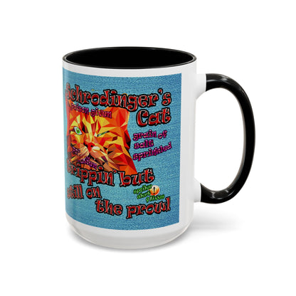 schrodinger's cat - Accent Mug (faded blue)