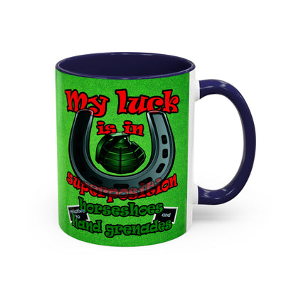 my luck - Accent Mug (green turf)