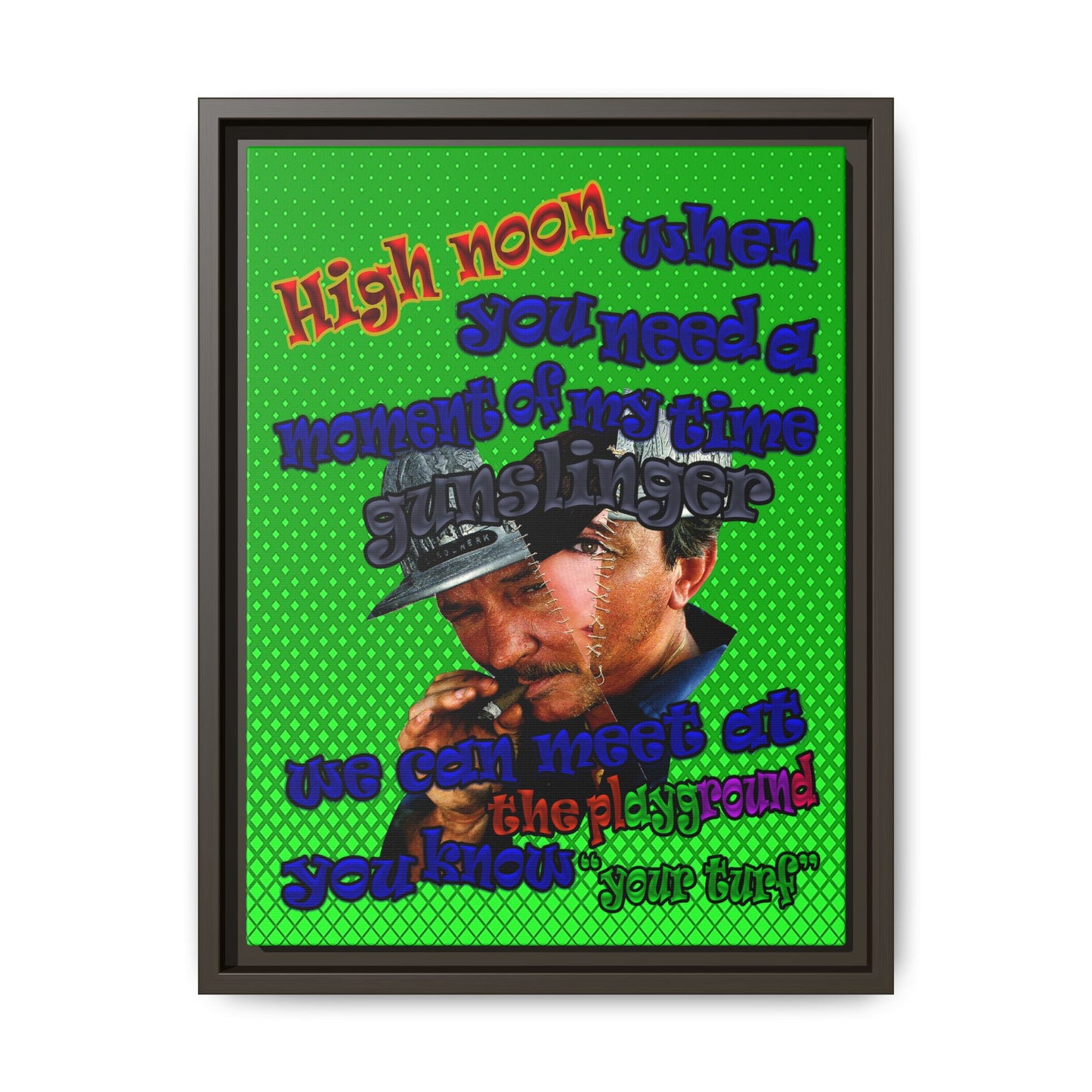 high noon - framed canvas art (logo green)