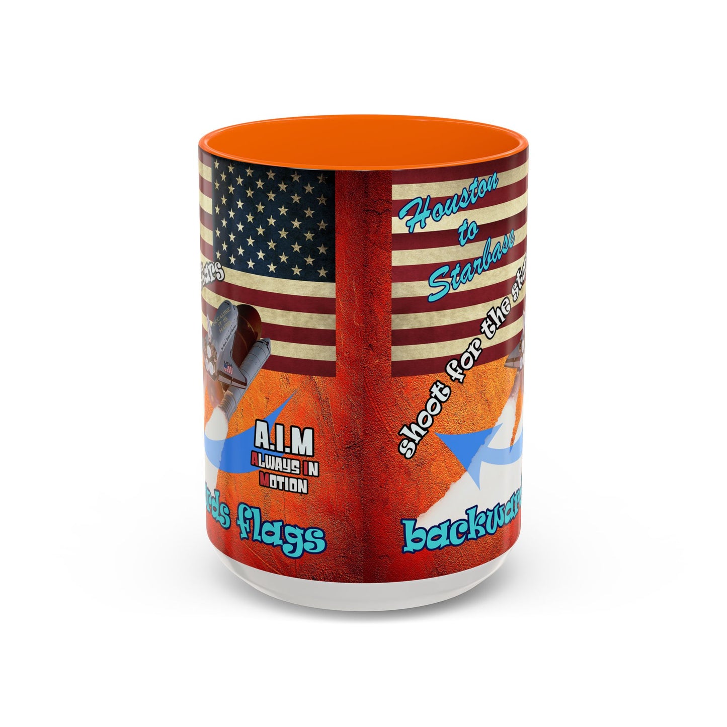 shoot for the stars - Accent Mug (burnt orange)