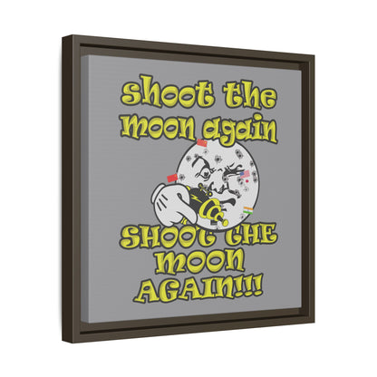 shoot the moon again - framed canvas art (grey)
