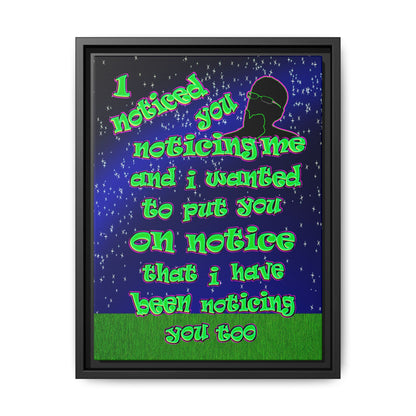 noticed you noticing - framed canvas art ('snoops' background)