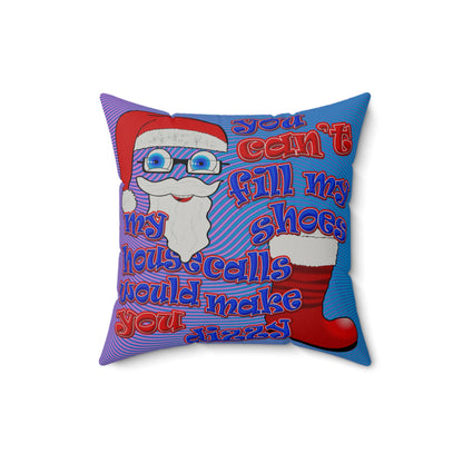 santa's shoes - Faux Suede Square Pillow - (light blue-purple wave)