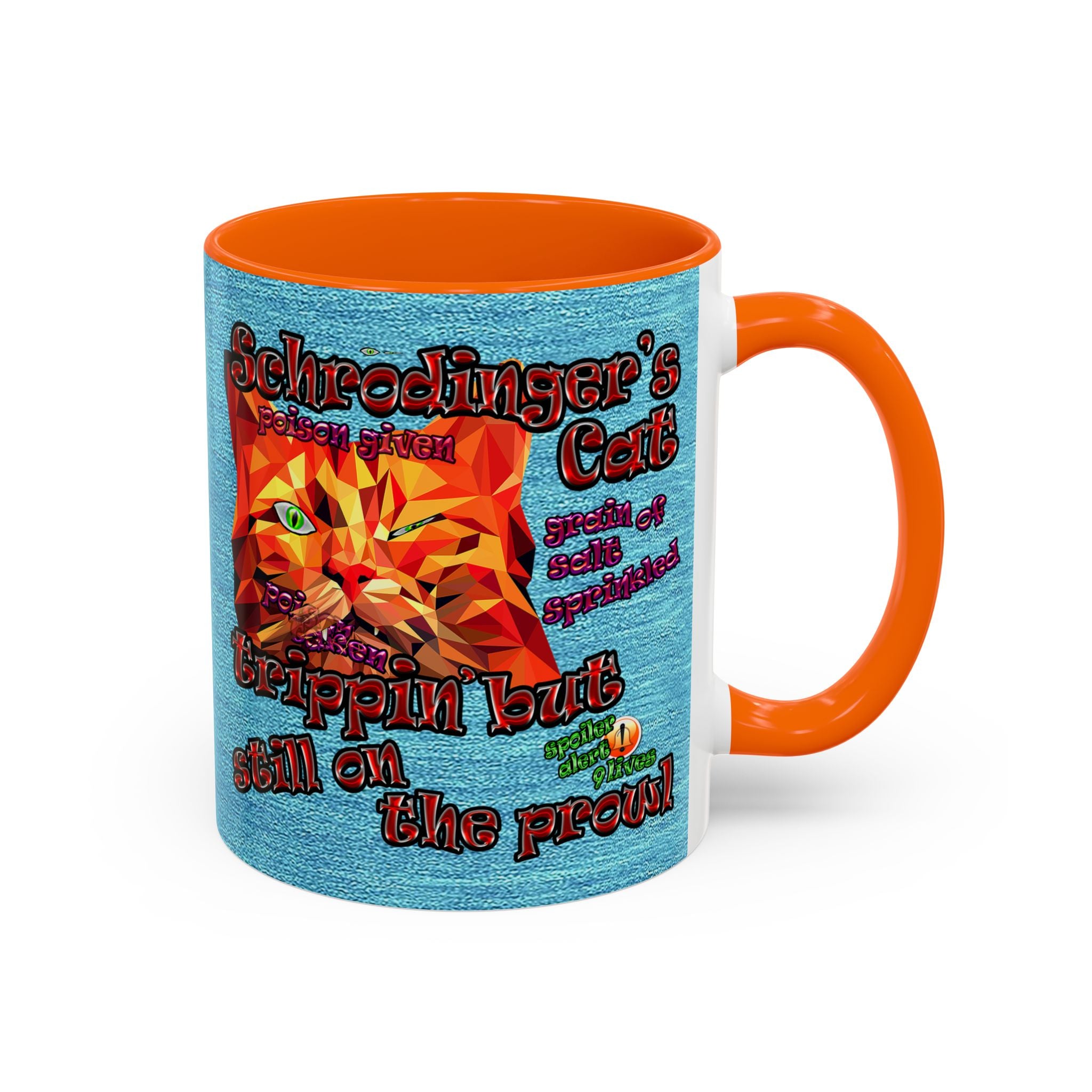 schrodinger's cat - Accent Mug (faded blue)