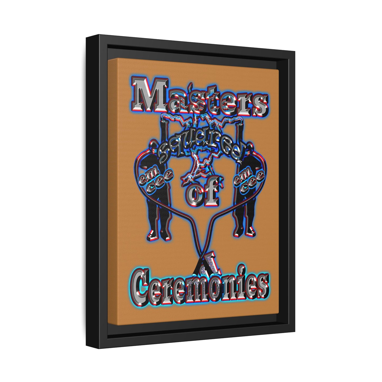 em cee squared - framed canvas art (light brown)