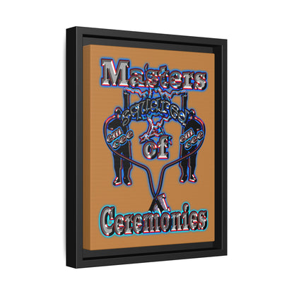 em cee squared - framed canvas art (light brown)