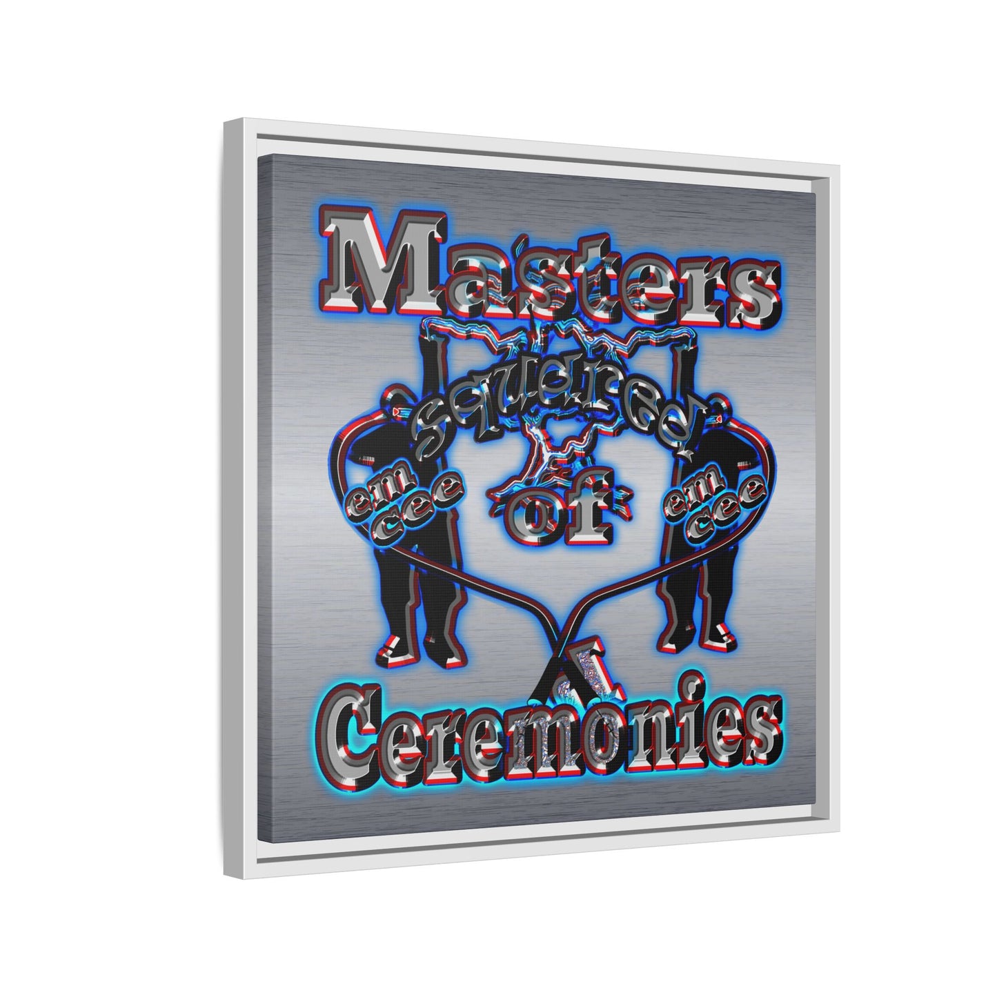 em cee squared - framed canvas art (brushed nickel)