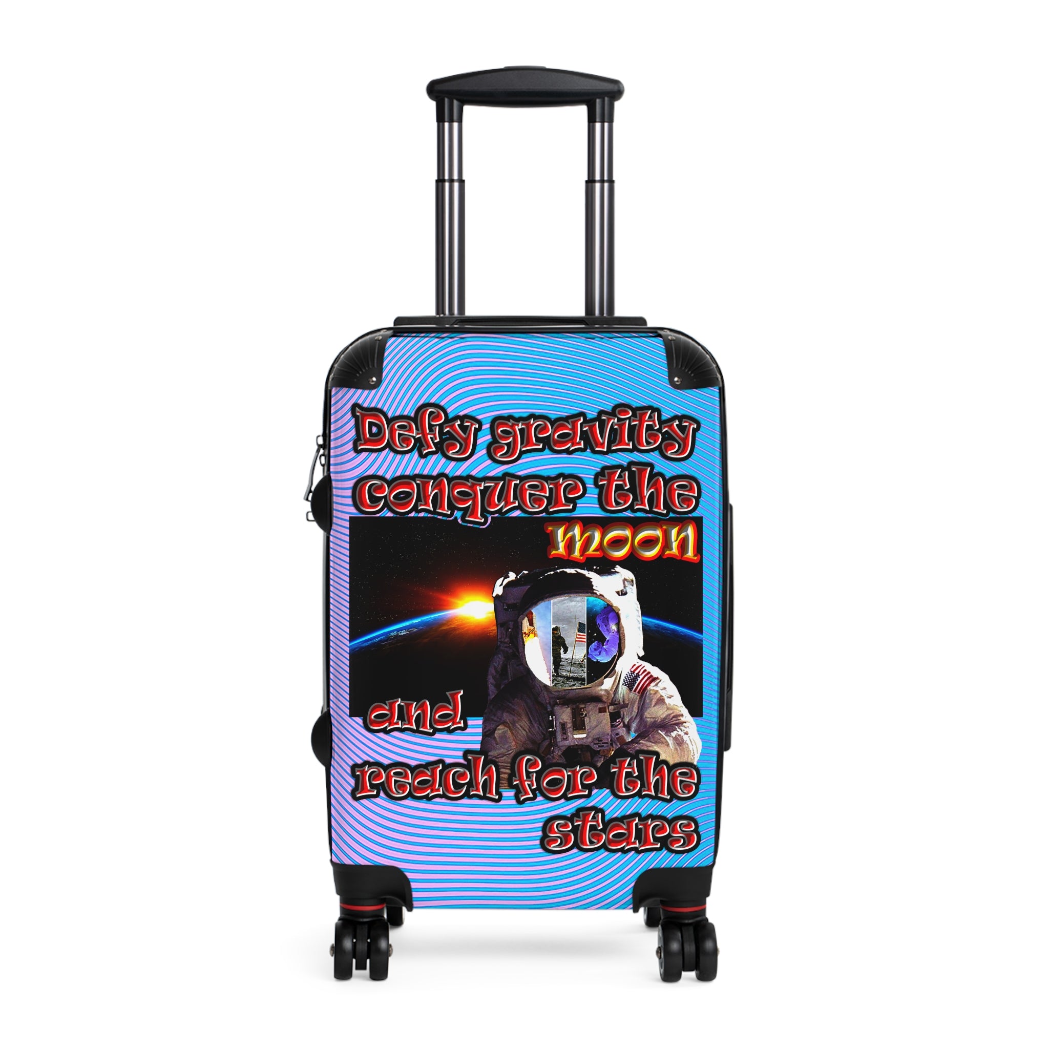 defy conquer reach - Suitcase (light blue-purple wave)