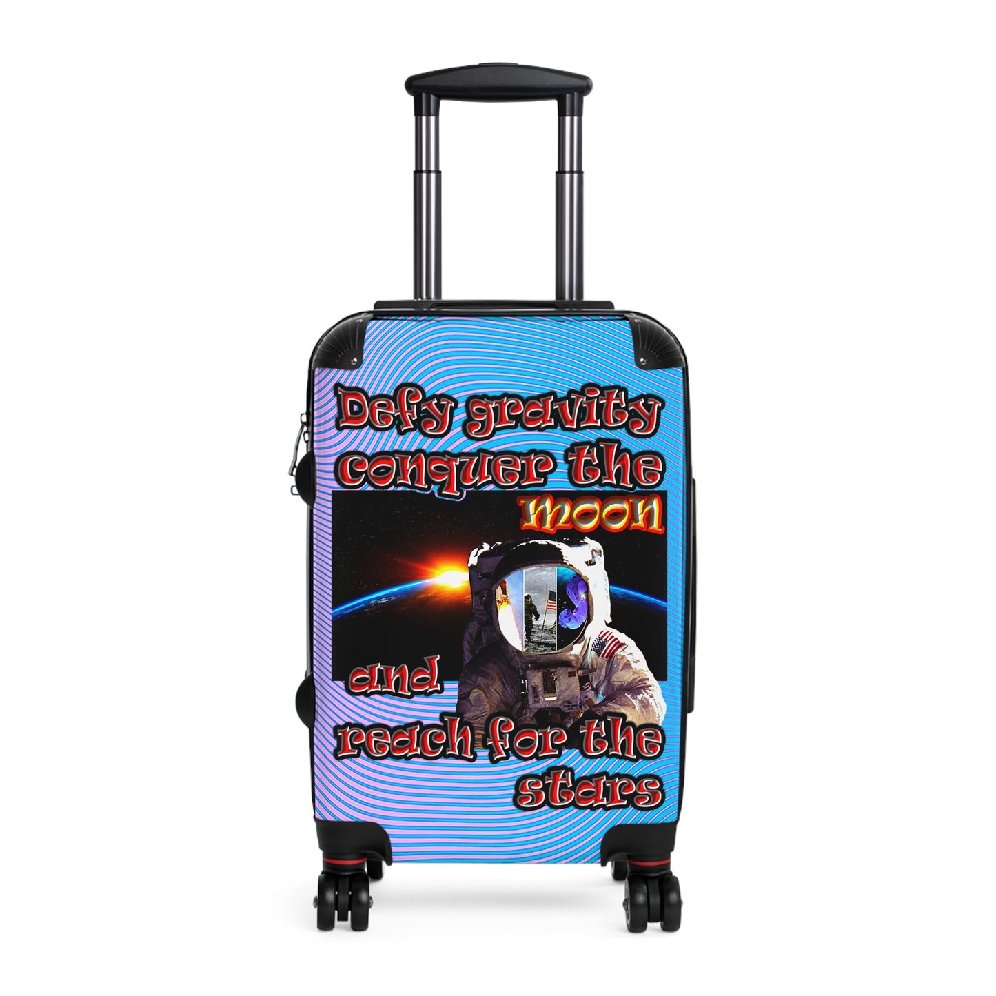 defy conquer reach - Suitcase (light blue-purple wave)