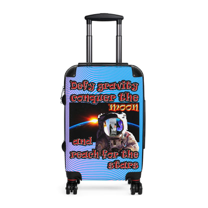 defy conquer reach - Suitcase (light blue-purple wave)