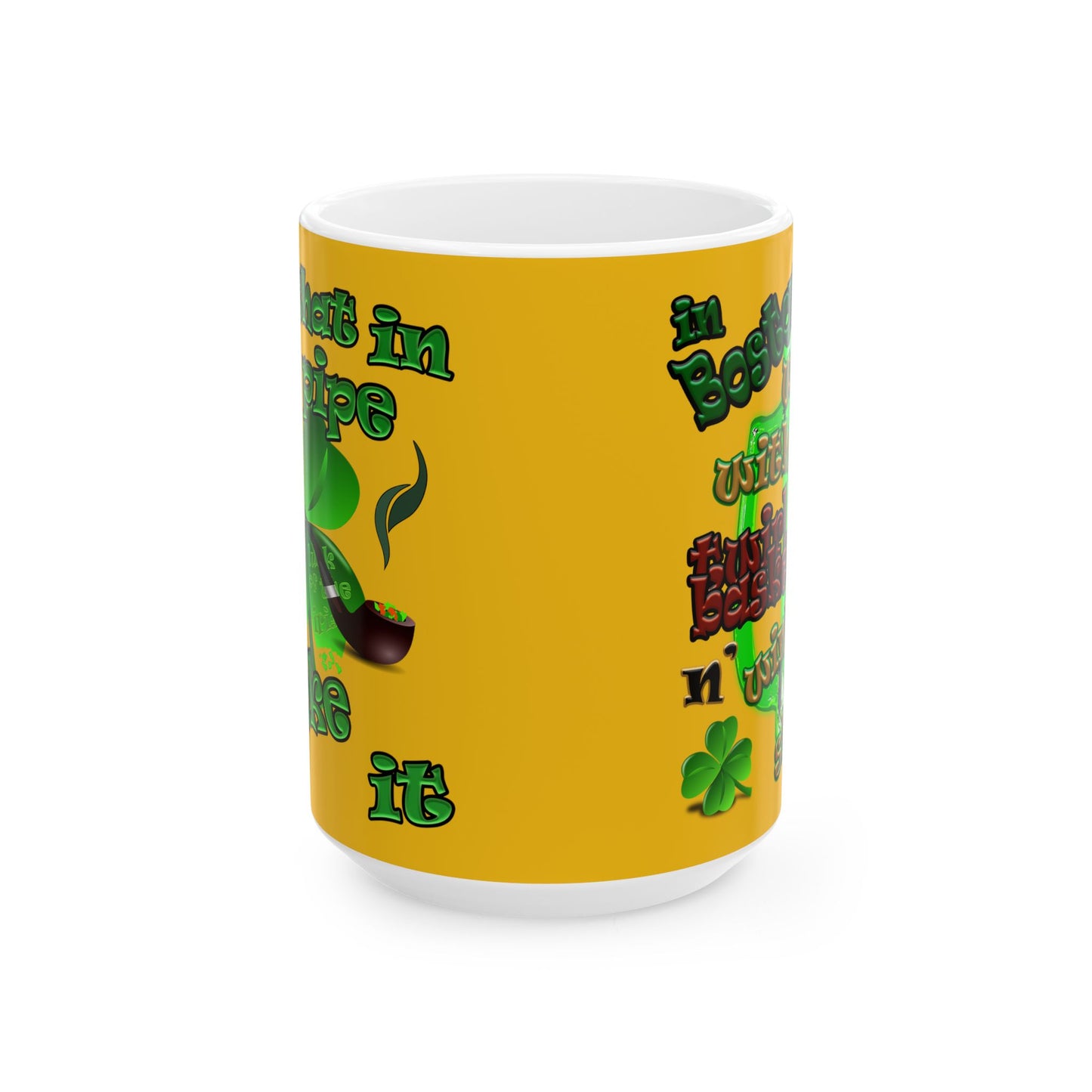 celtics logo - White Mug (yellow)