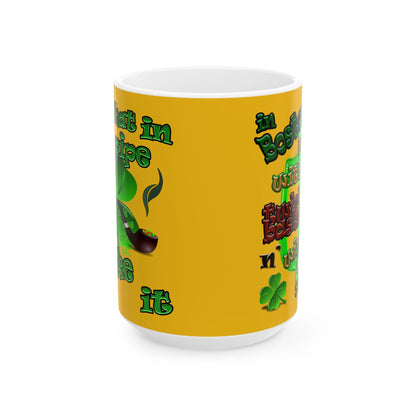 celtics logo - White Mug (yellow)