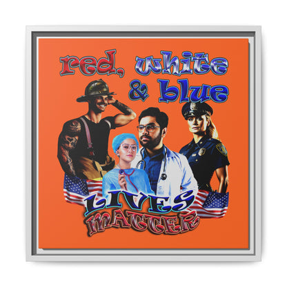 rw&b lives matter - framed canvas art (orange)