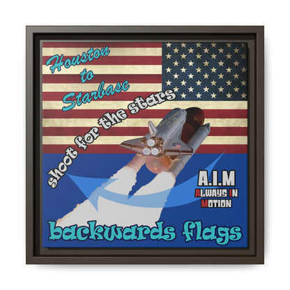 shoot for the stars - framed canvas art (dark blue)