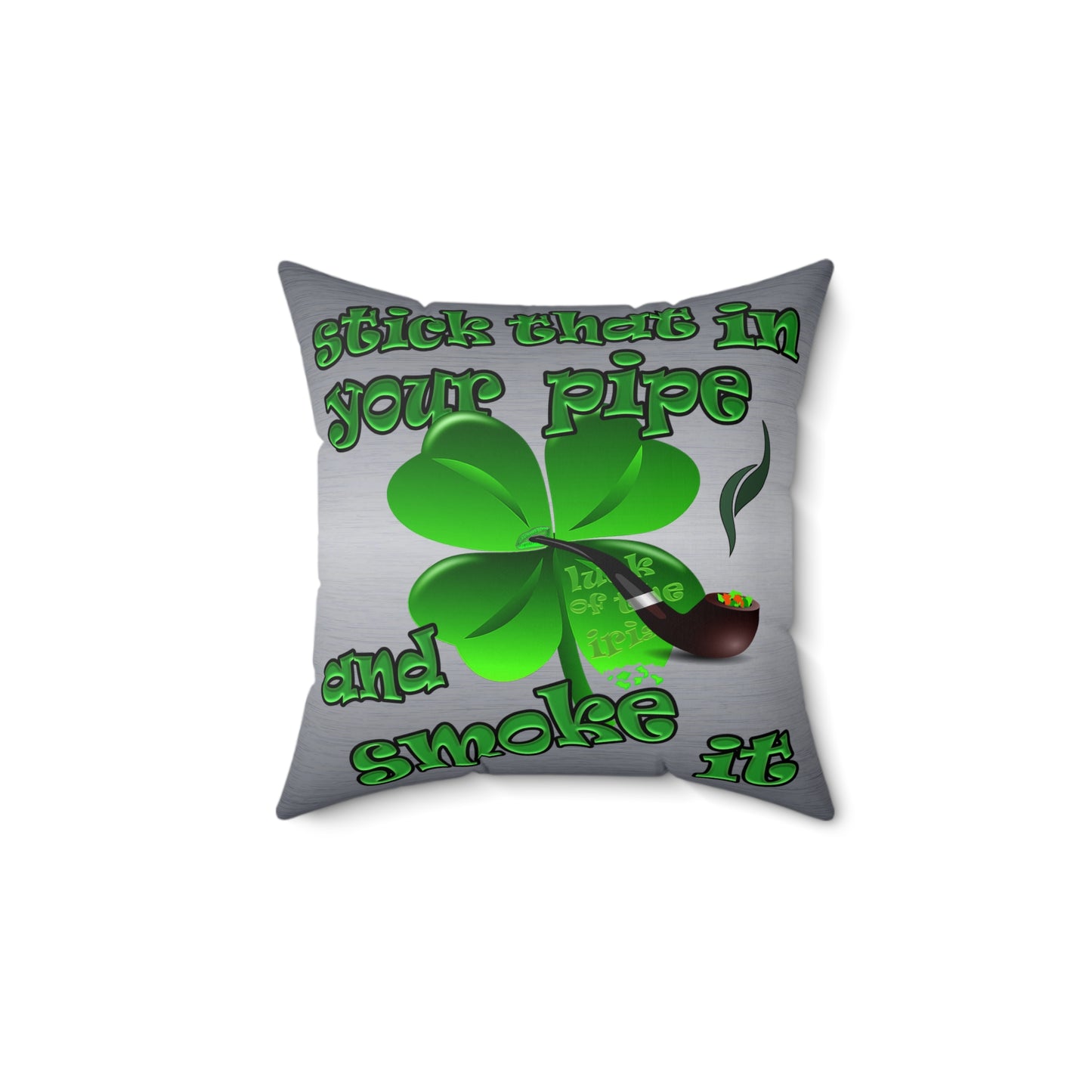 celtics logo - Spun Polyester Square Pillow - (brushed nickel)
