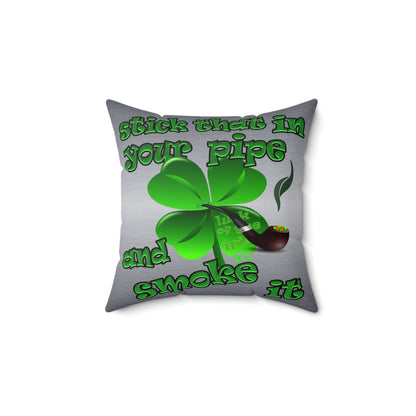 celtics logo - Spun Polyester Square Pillow - (brushed nickel)