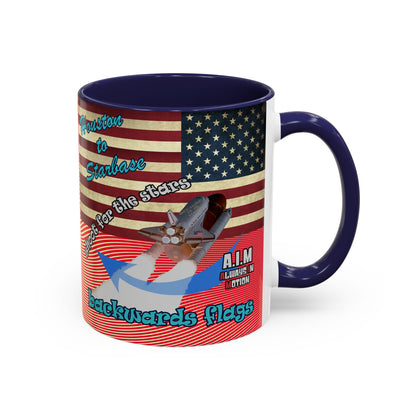 shoot for the stars - Accent Mug (yellow-orange wave)