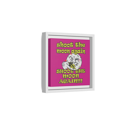 shoot the moon again - framed canvas art (pink)