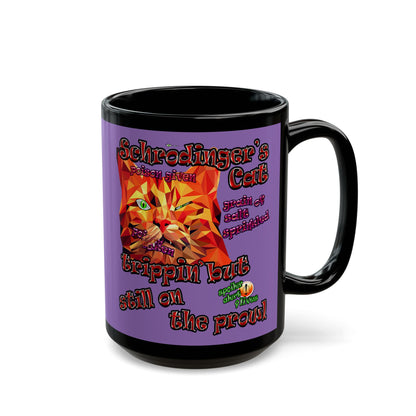 schrodinger's cat - Black Mug (light purple)