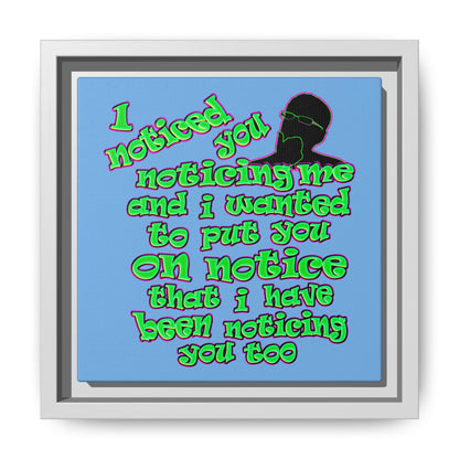 noticed you noticing - framed canvas art (light blue)