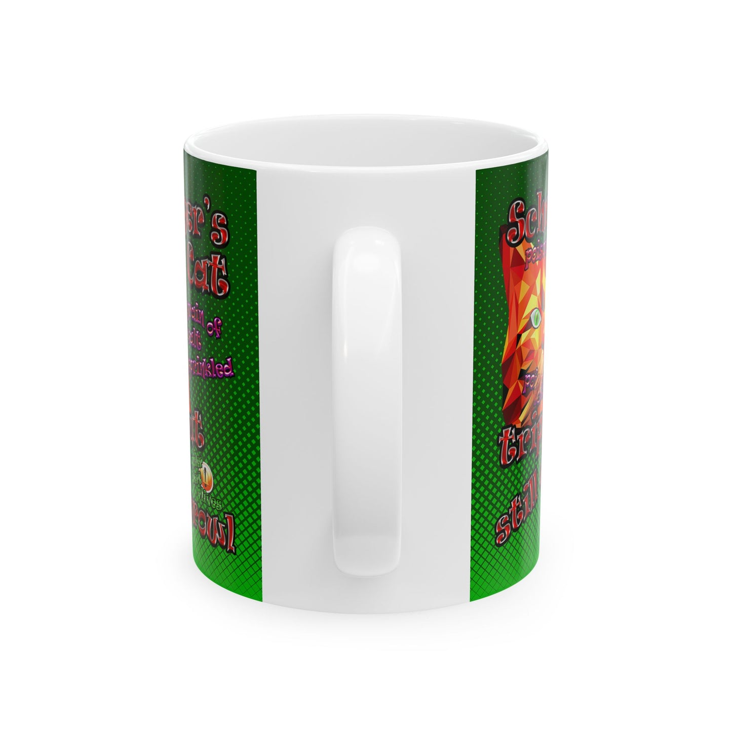 schrodinger's cat - White Mug (logo green)