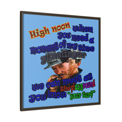 high noon - framed canvas art (light blue)