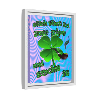 stick that in your pipe and smoke it - framed canvas art (light blue-purple wave)