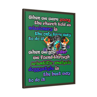 doggystyle - framed canvas art (dark green)