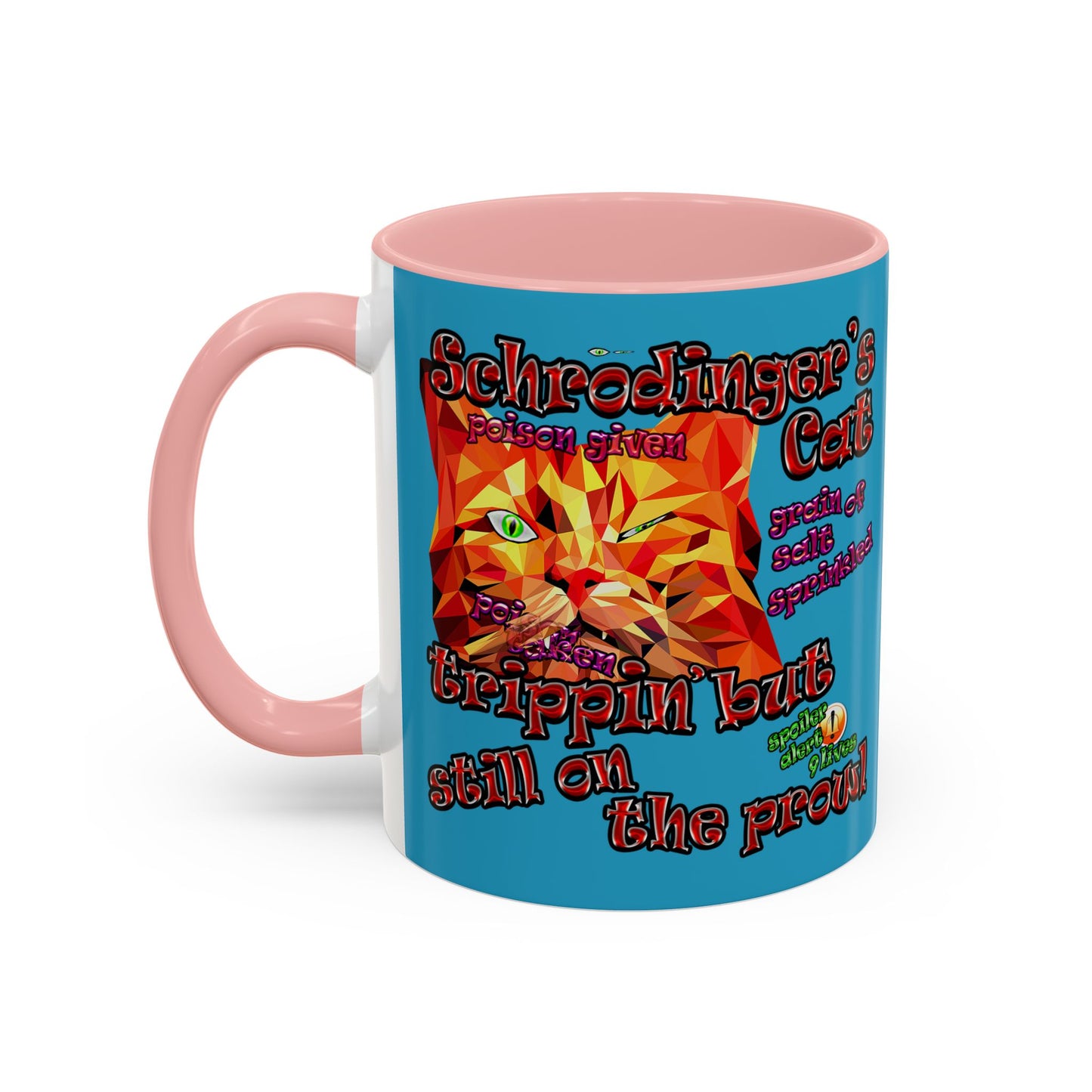 schrodinger's cat - Accent Mug (turquoise)