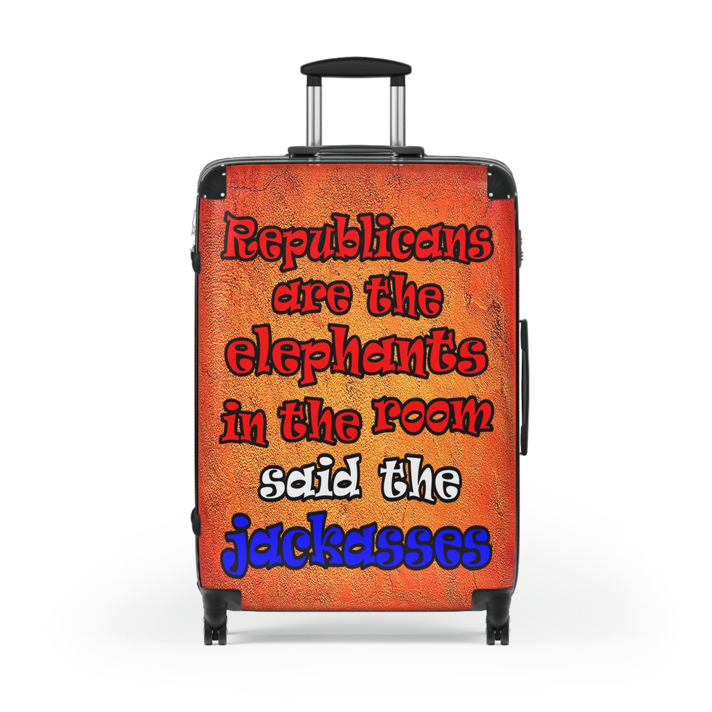 donkeys and elephants - Suitcase (burnt orange)