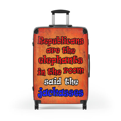 donkeys and elephants - Suitcase (burnt orange)