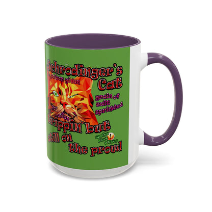 schrodinger's cat - Accent Mug (green)