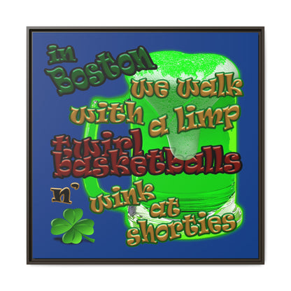 celtics logo - framed canvas art (dark blue)