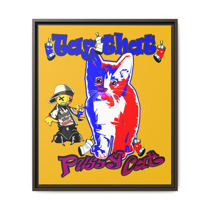 tag that - framed canvas art (yellow)