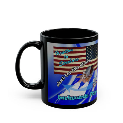 shoot for the stars - Black Mug (blue-white wave)