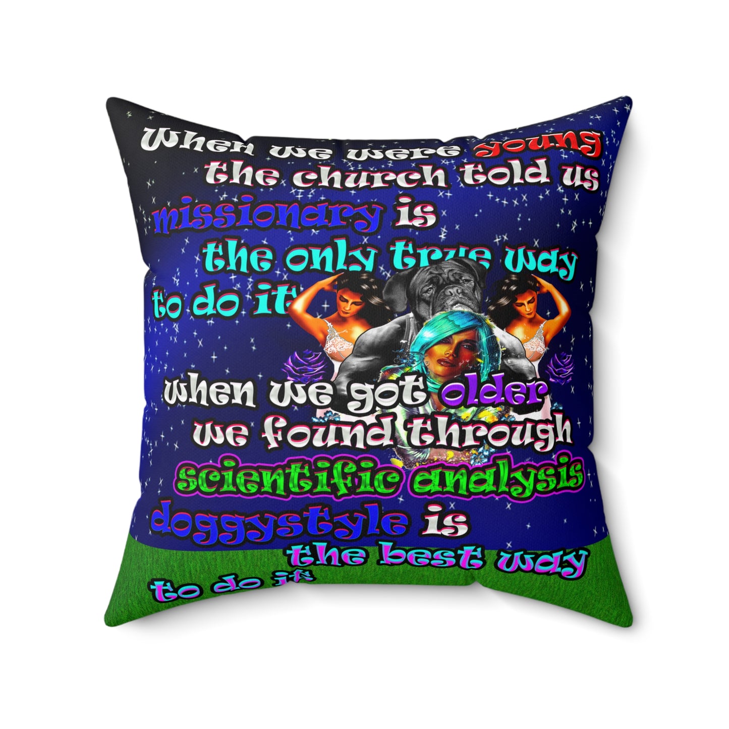 doggystyle - Spun Polyester Square Pillow - ('snoops' background)