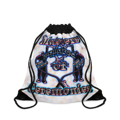 em cee squared - Drawstring Bag (white marble)