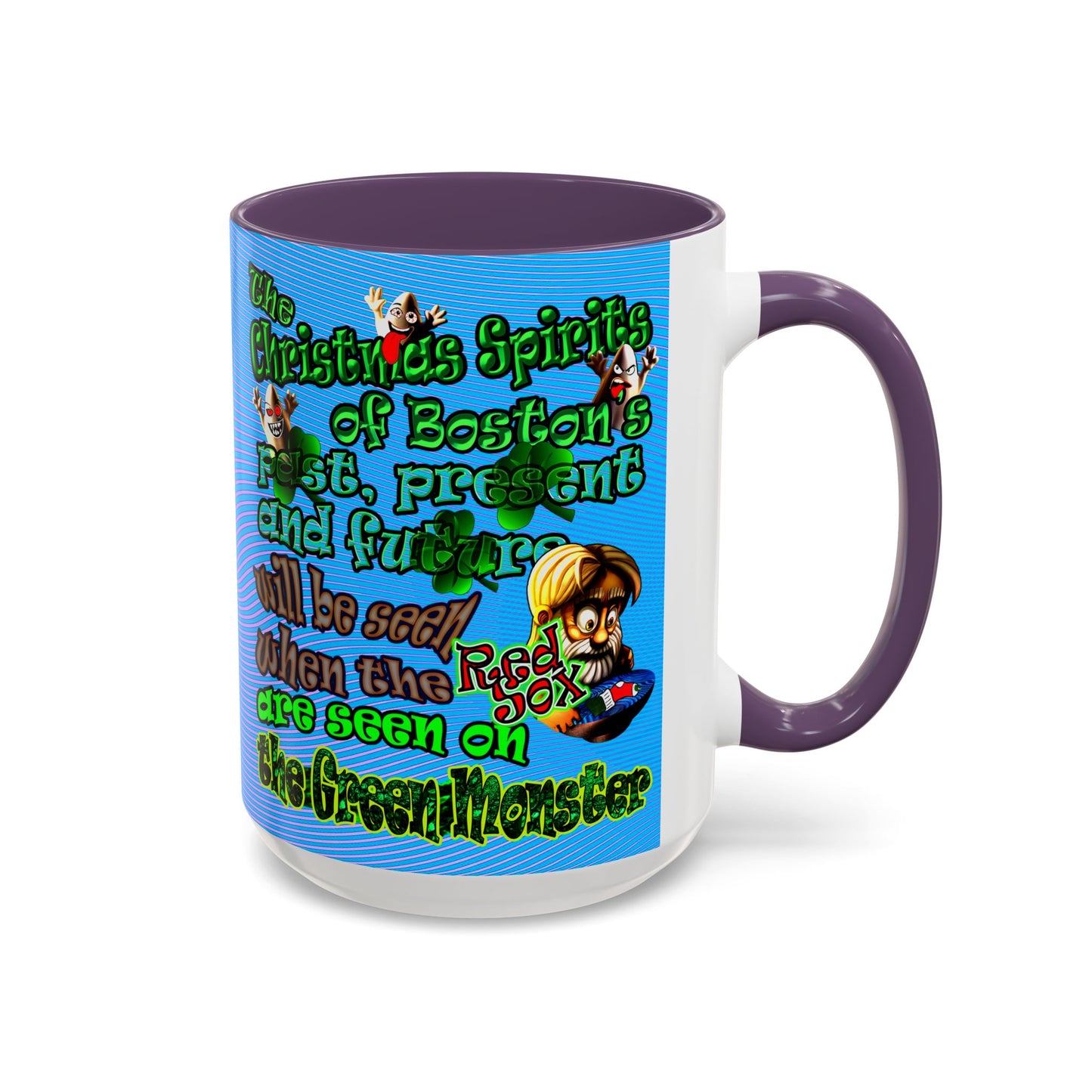 christmas spirits of boston - Accent Mug (light blue-purple wave)
