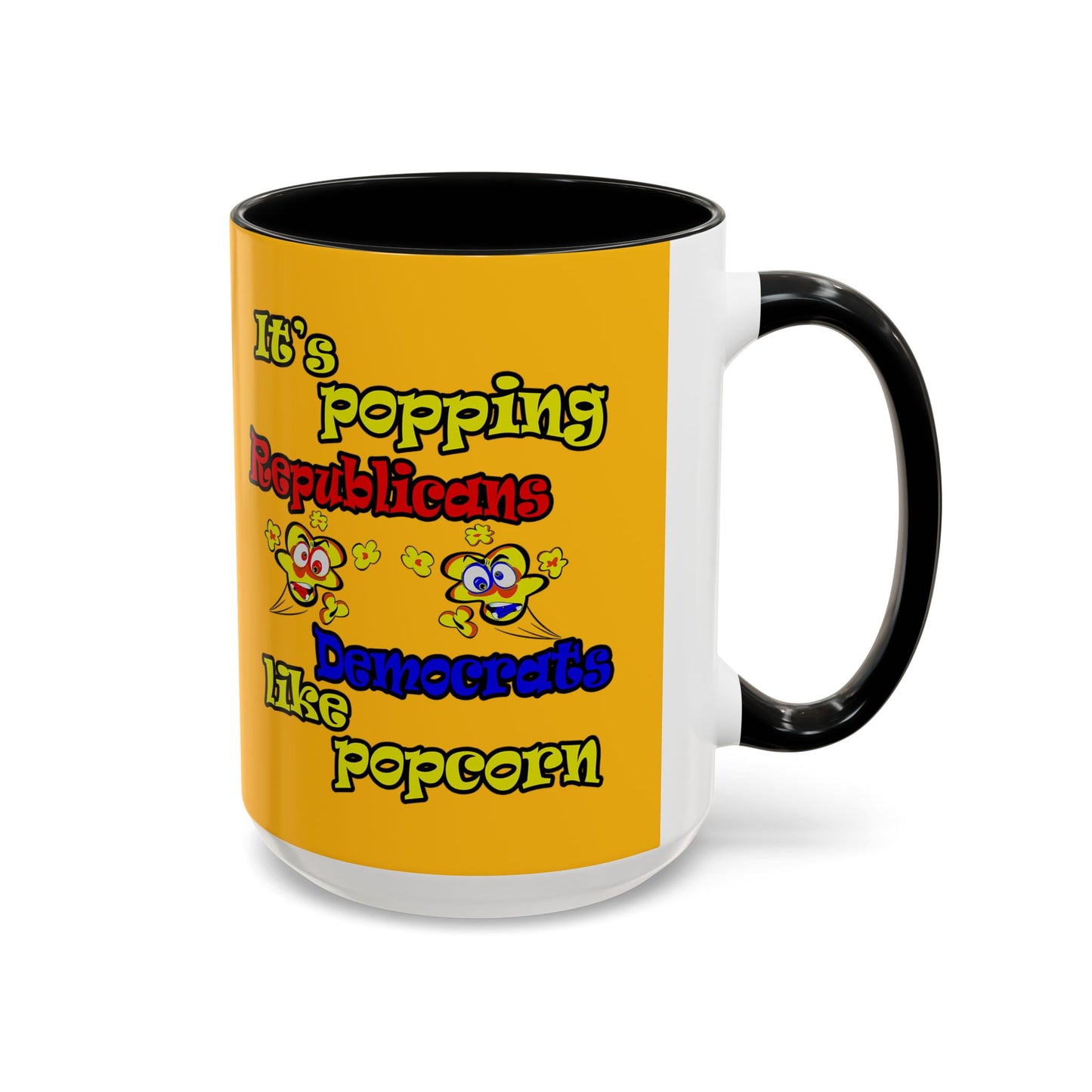 popping like popcorn - Accent Mug (yellow)