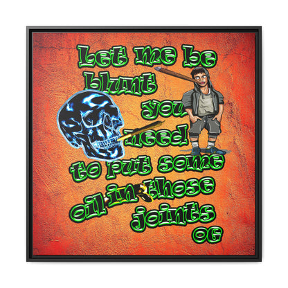 og - framed canvas art (burnt orange)