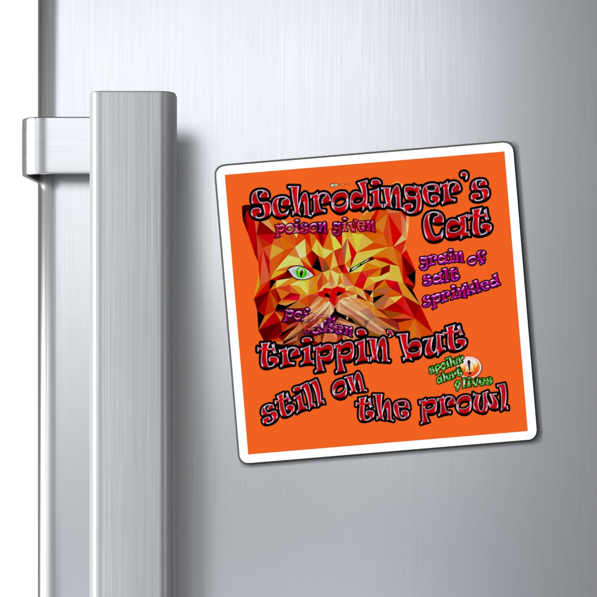 schrodinger's cat - Magnets - (orange)