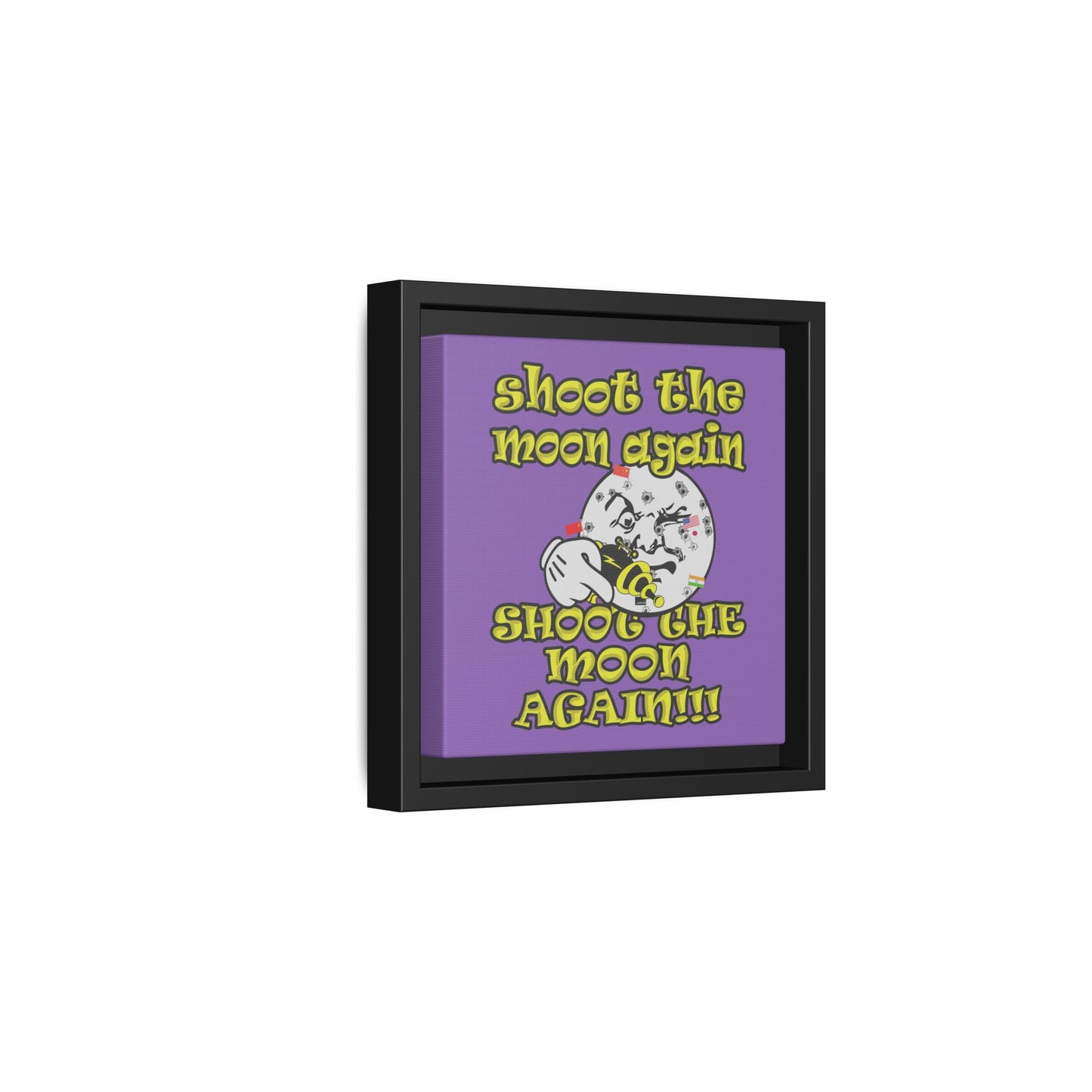 shoot the moon again - framed canvas art (light purple)