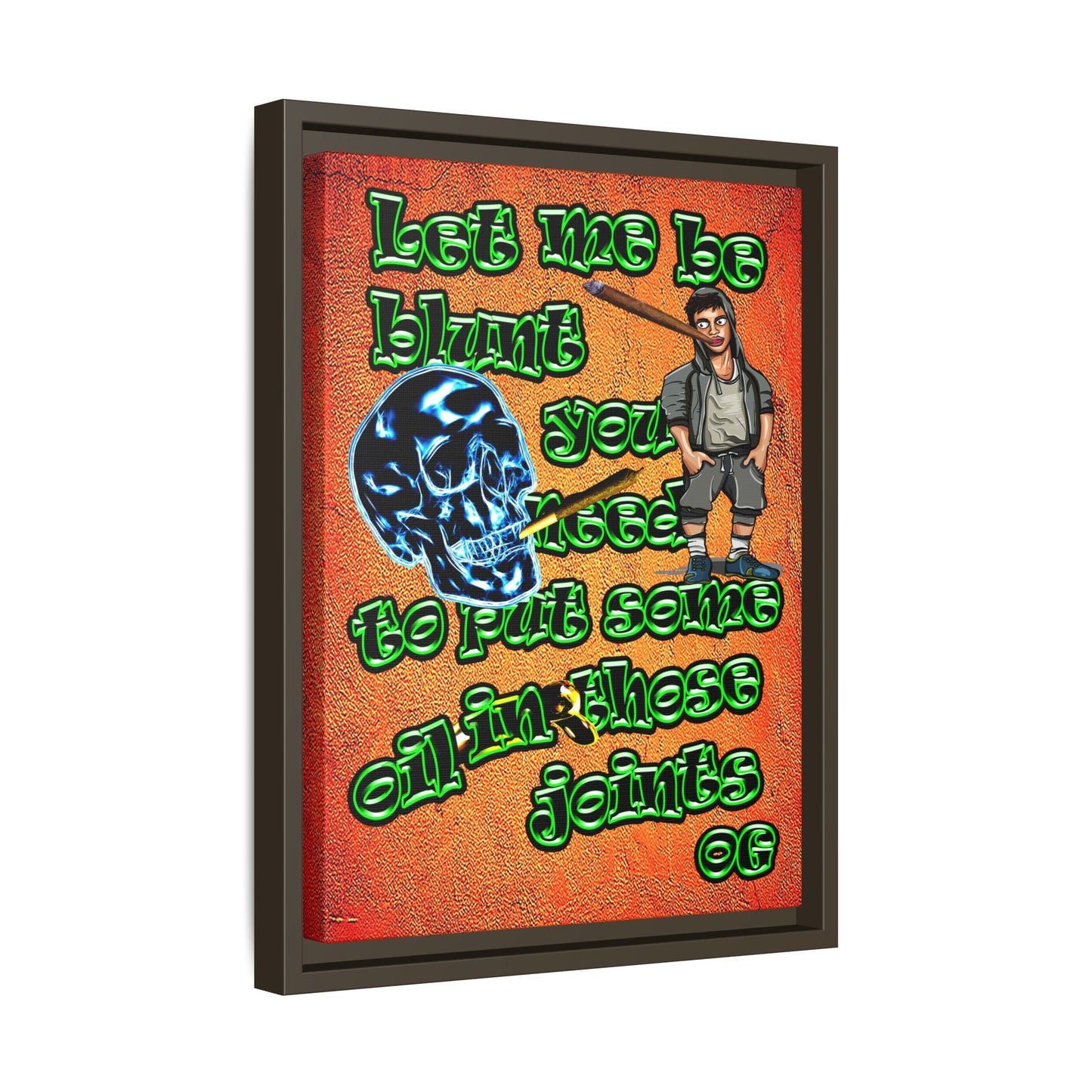 og - framed canvas art (burnt orange)